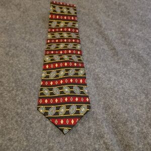 Tommy Hilfiger Red and Gold Patterned Tie